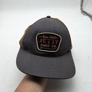 Jetty Hat Cap Snap Back Gray Brown Mesh Trucker Surf Co Beach Mens One Size
